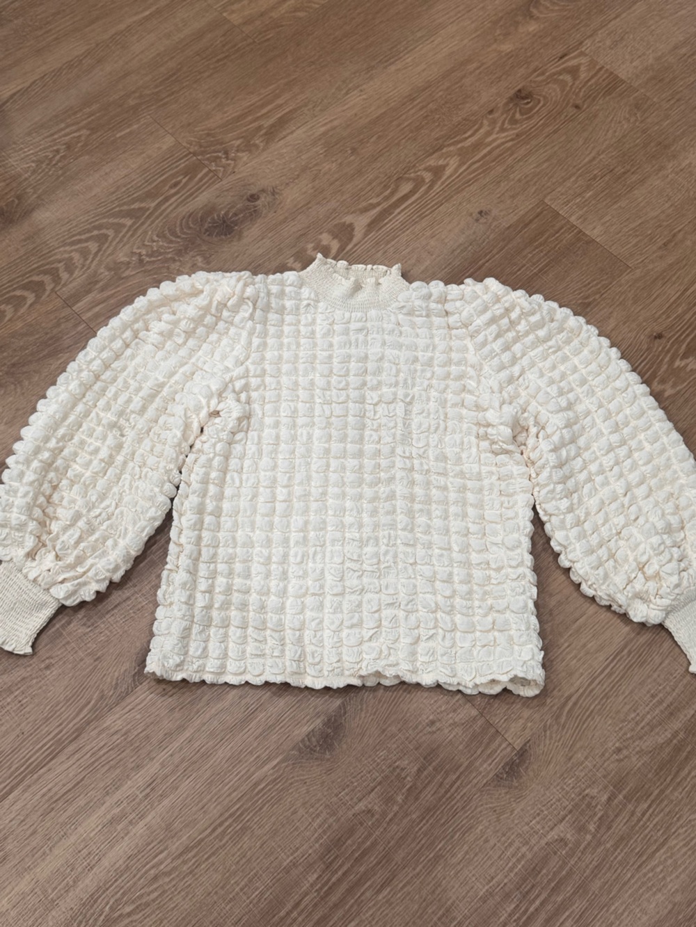 Endless Rose Ivory Textured Knit Top M